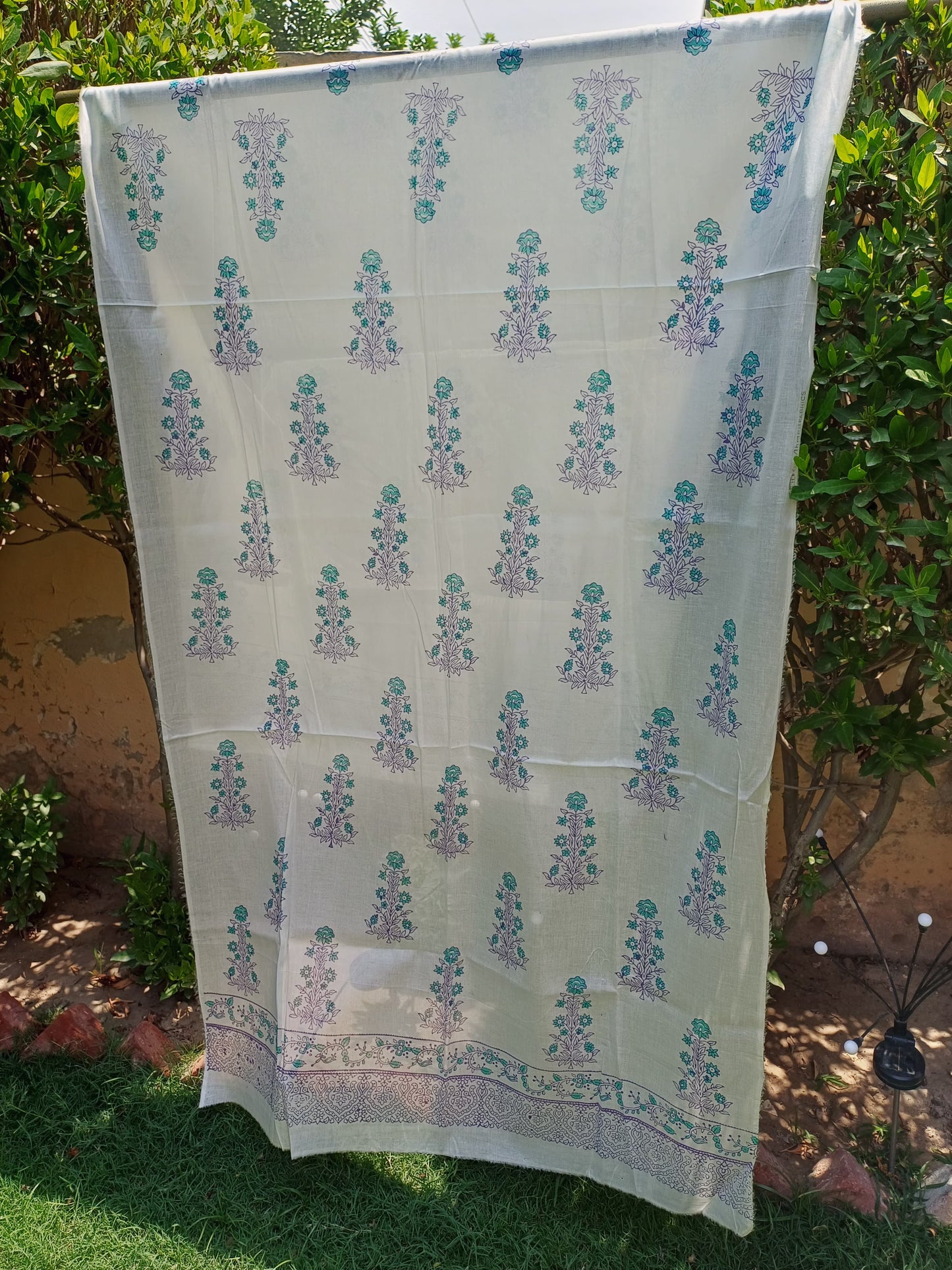 Premium Lawn 2 pc block print suit (unstitched) 0682
