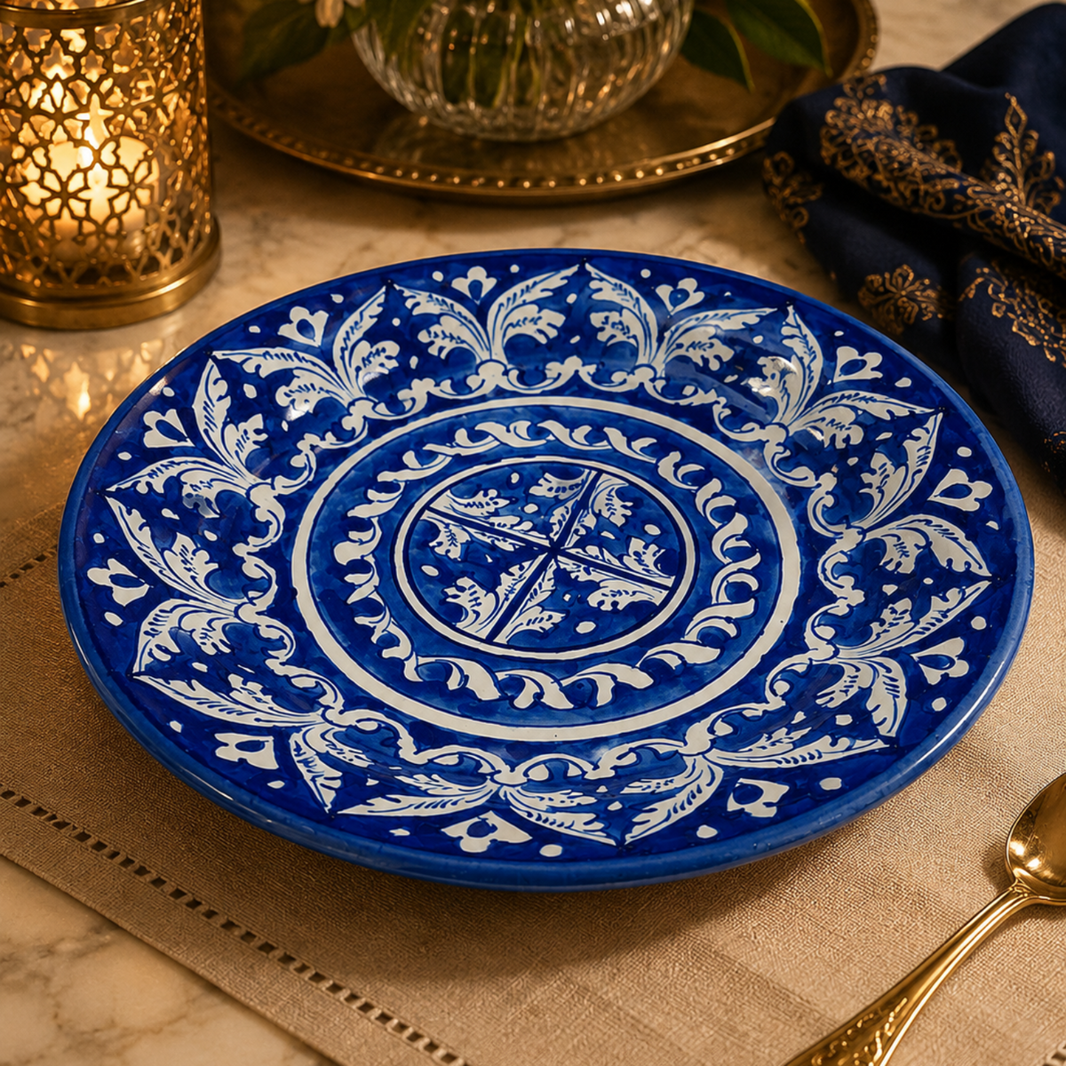 Blue Pottery Dinner plate (0121)