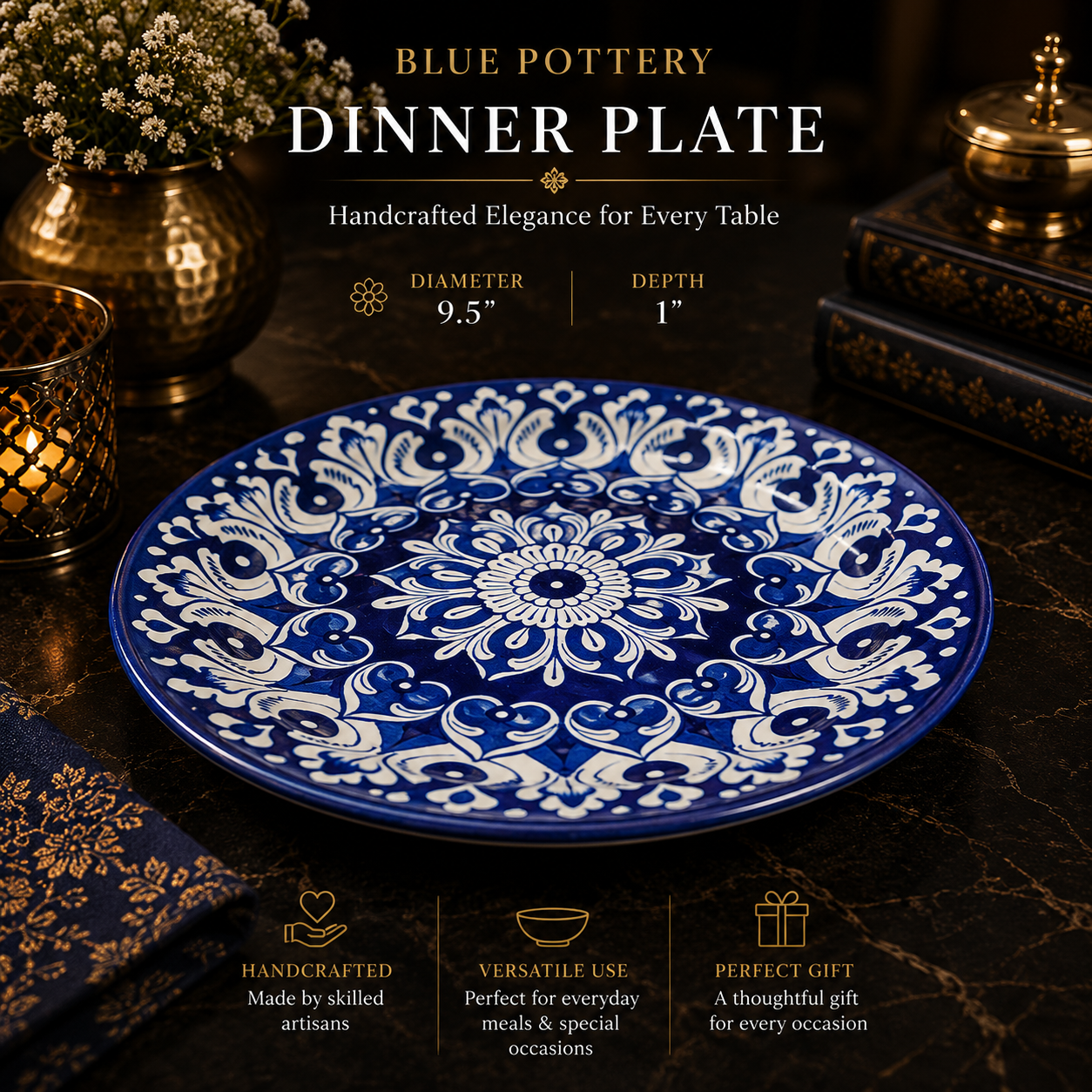 Shahkaar-e-Neel (dinner Plate) 0735