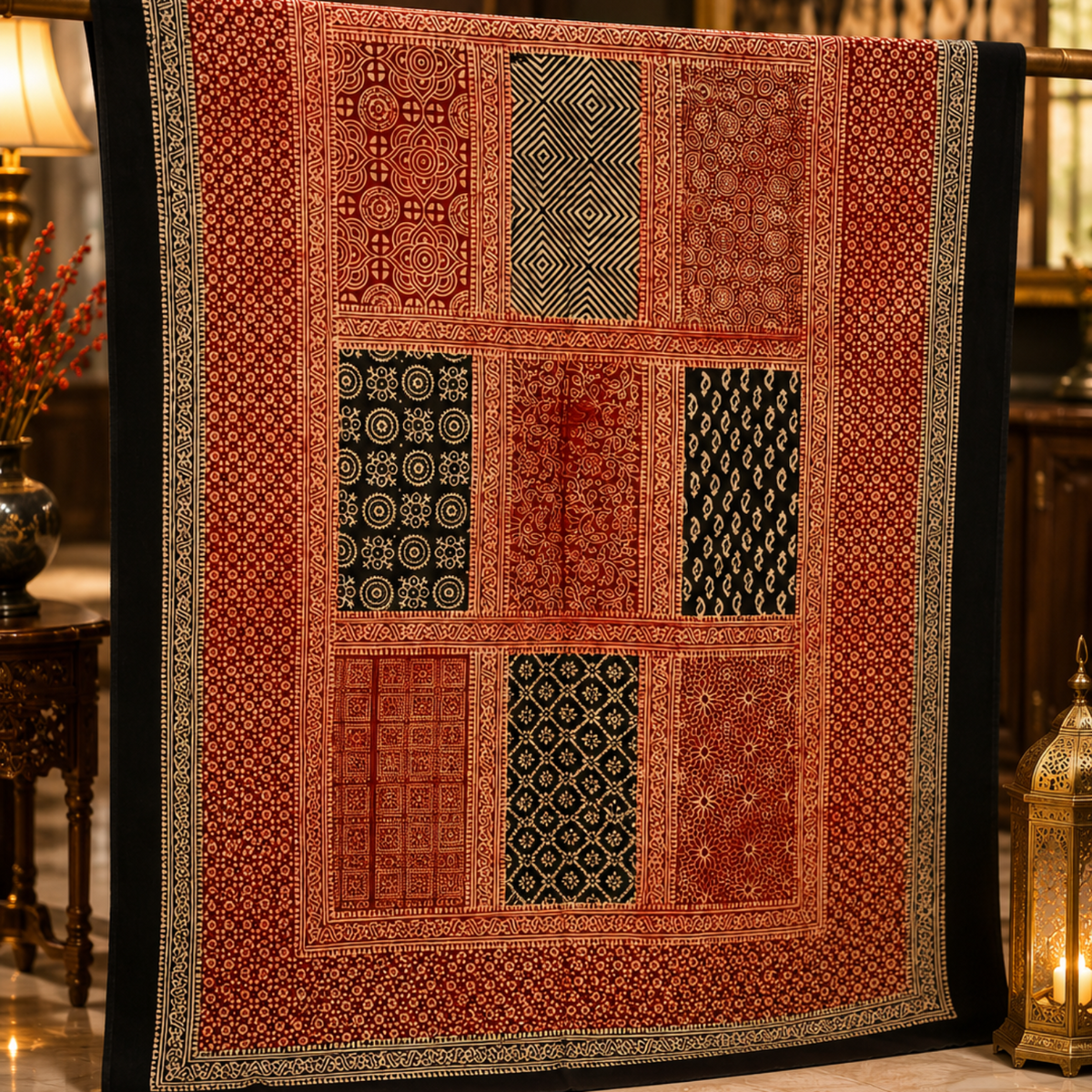 Patch work Ajrak Dupatta 0758