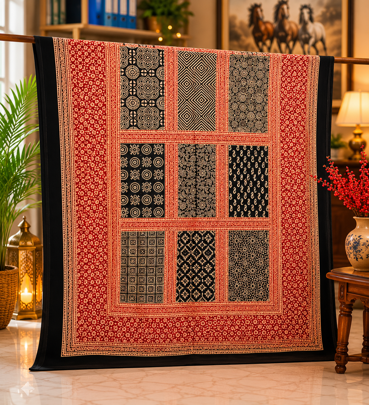 Patch Work Ajrak Dupatta 0763