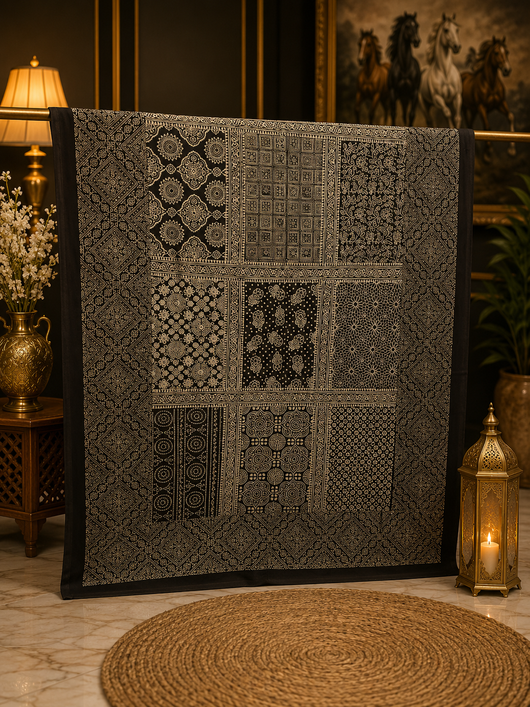Patch work Ajrak Dupatta 0764
