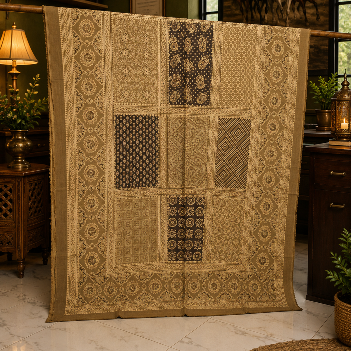 Patch work Ajrak Dupatta 0766