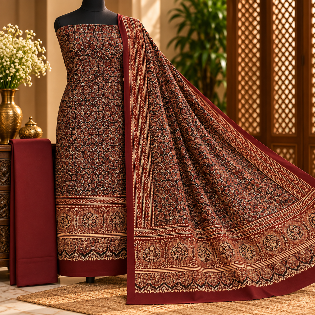 Ajrak Noir – Organic Dyed 2PC 0922