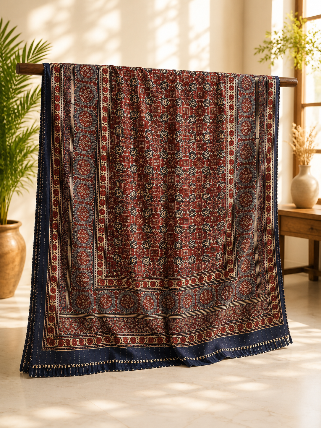 Rally work Ajrak 2pc (unstitched) 0803