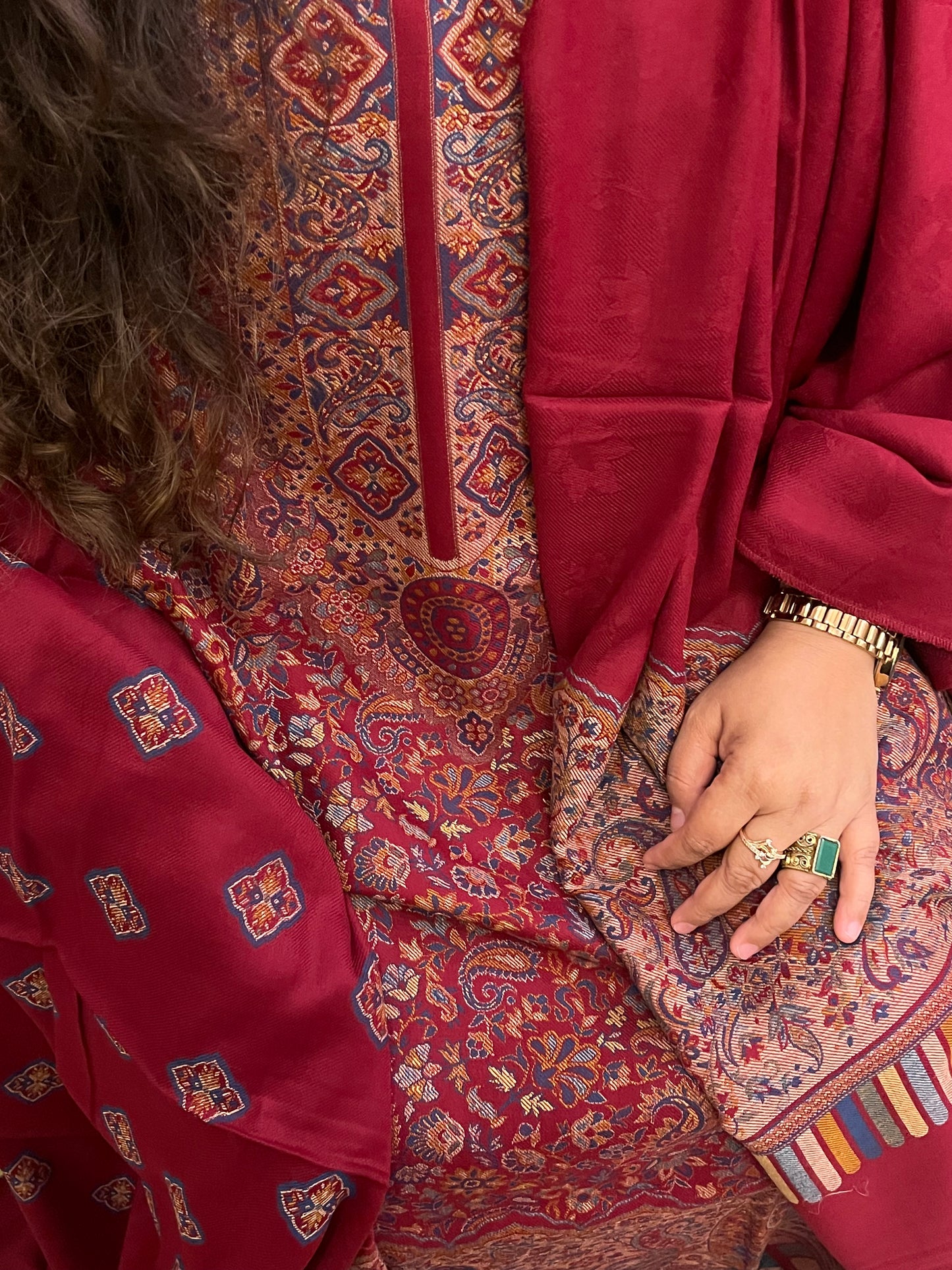 Kani Pashmina Suits (elegant maroon)