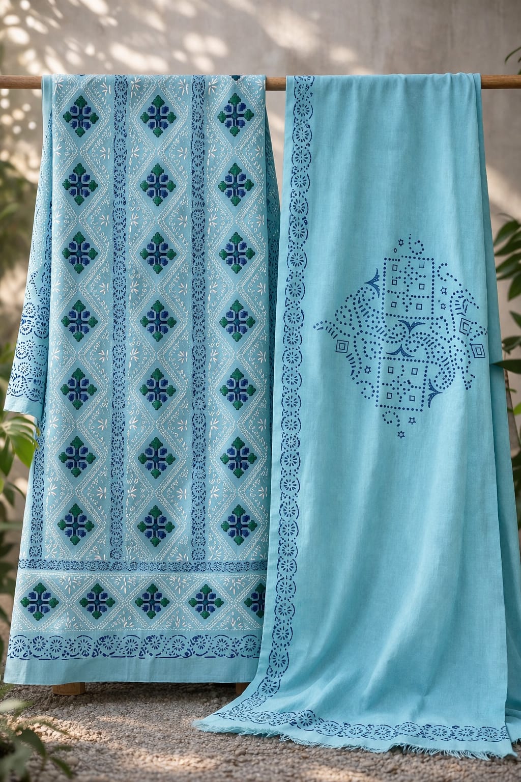 Elegant chicken kari with block print 0030