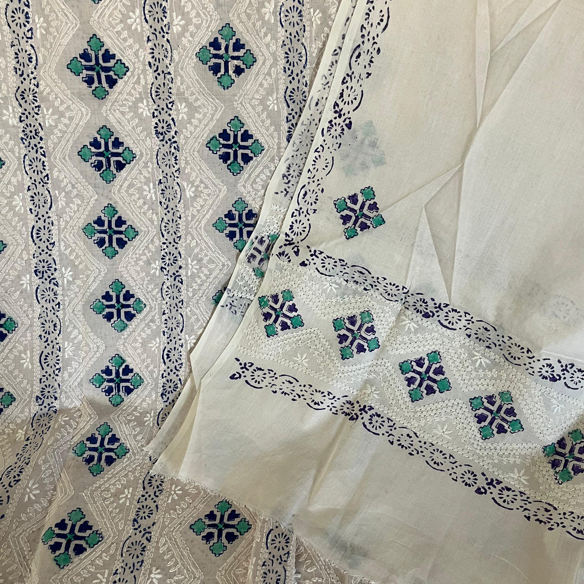 Elegant chicken kari with block print 0029