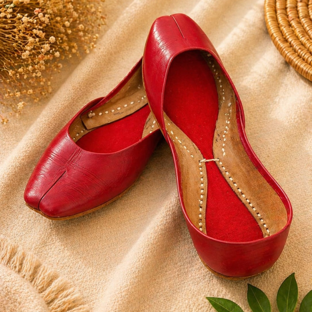 Plain Maroon Leather 0086