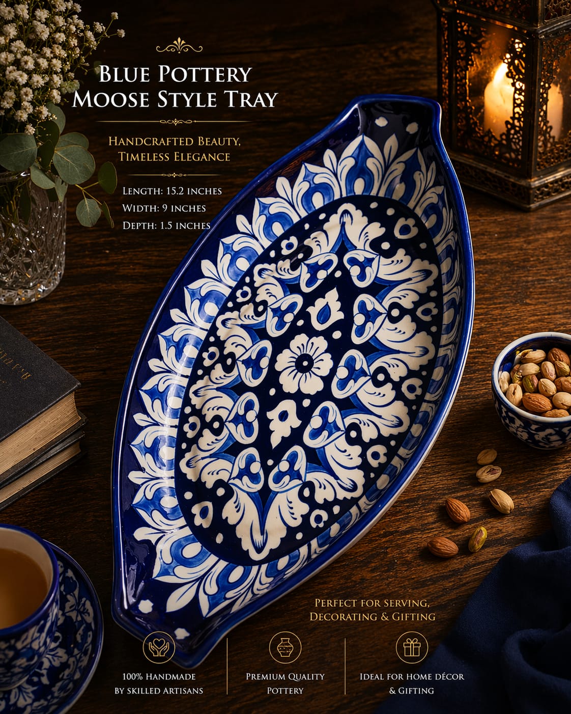 Blue Pottery Platter 0331