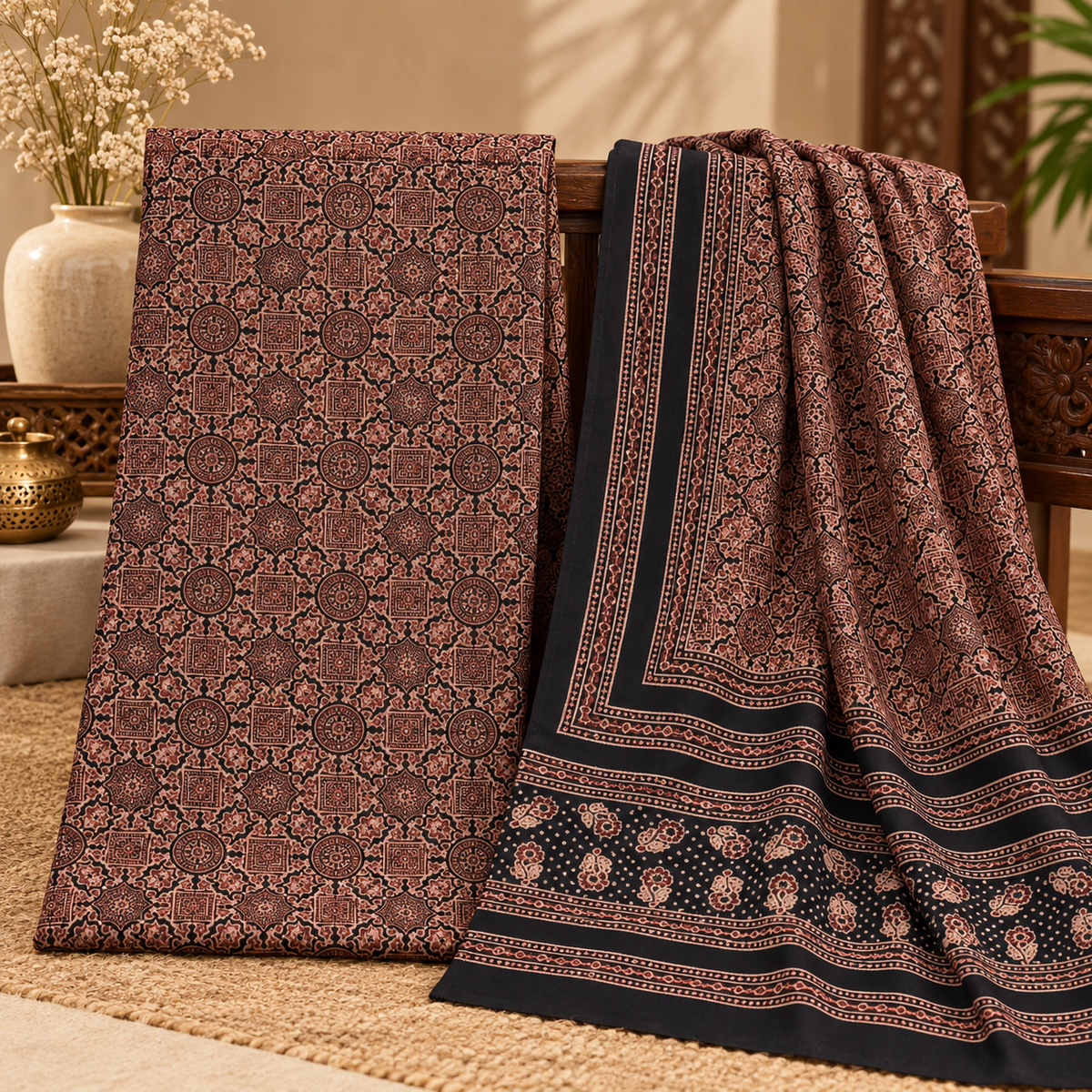Ajrak Noir – Organic Dyed 2PC 0921