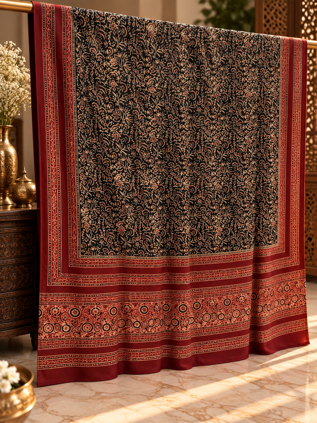 Ajrak Noir – Organic Dyed 2PC 0916