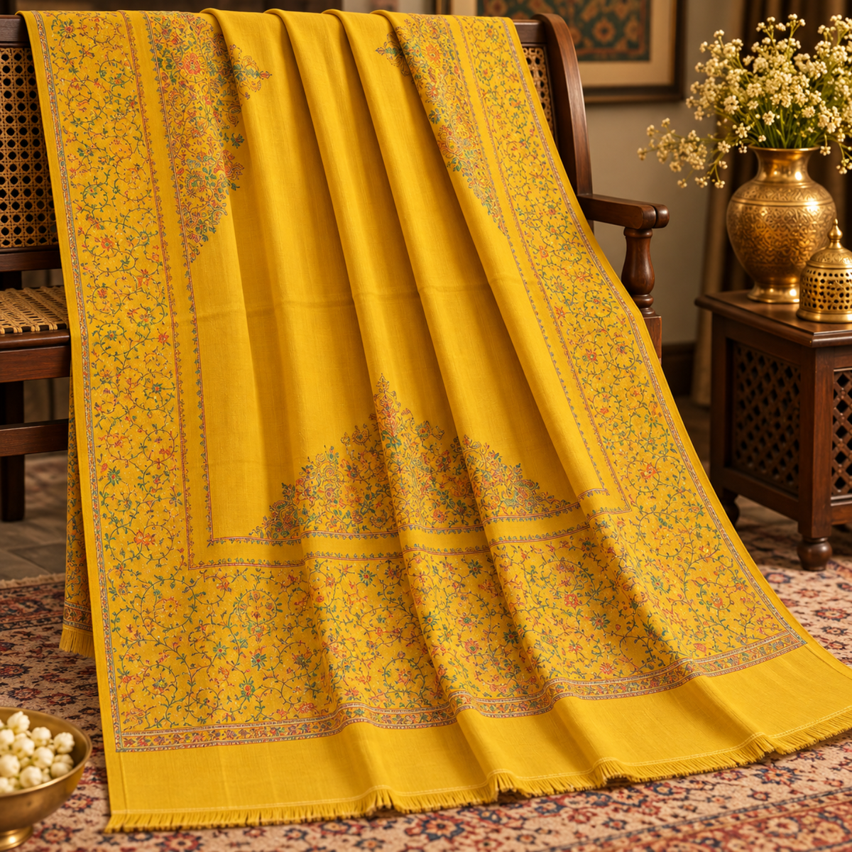 Gulrukh Handcrafted Needle Work Shawl - 0900