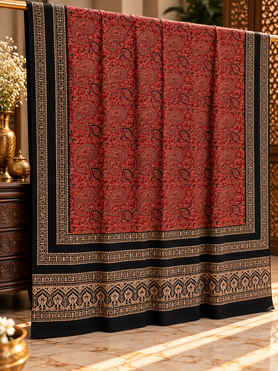 Ajrak Noir – Organic Dyed 2PC 0917