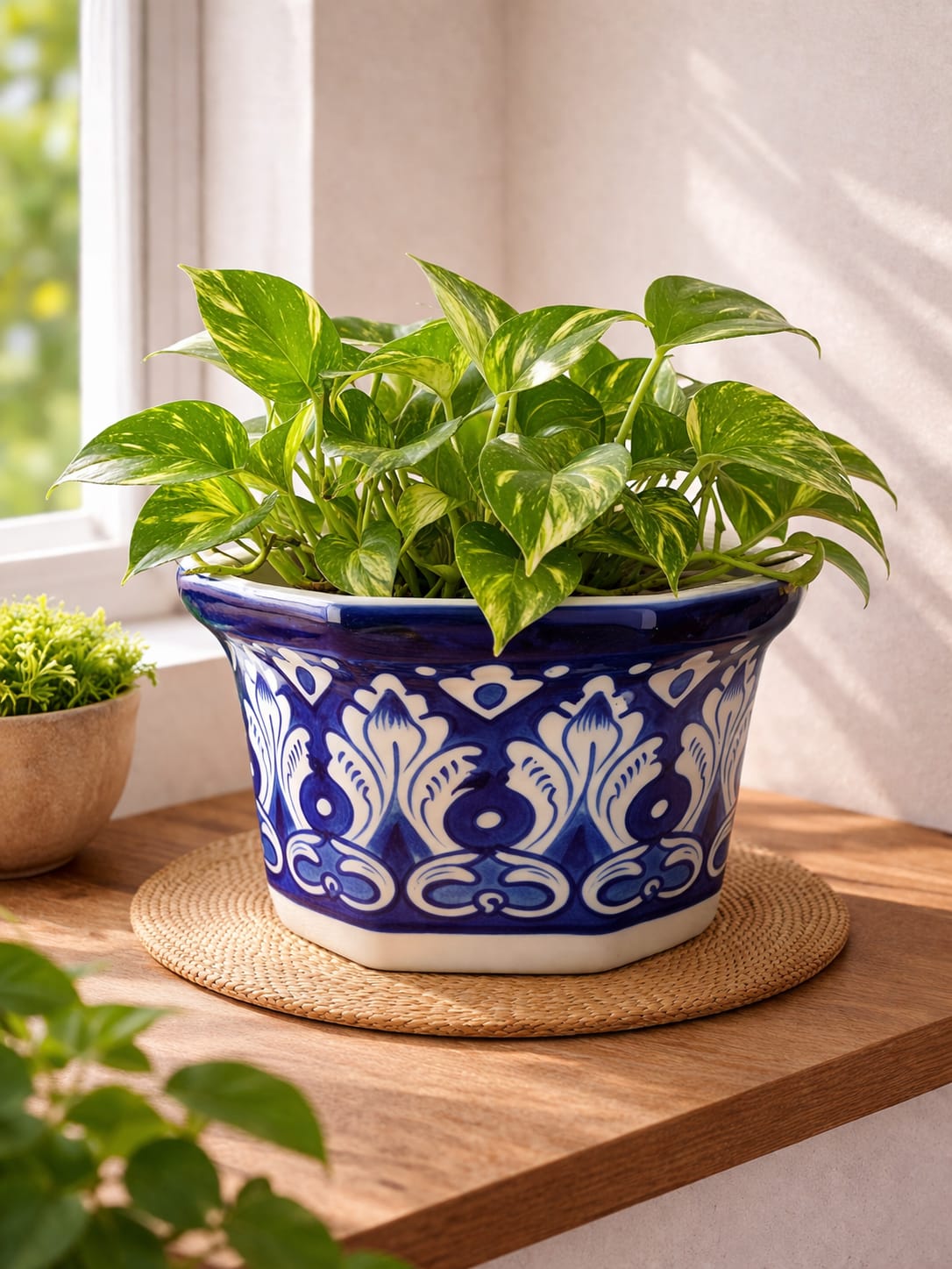 Blue Pottery Planter 0006