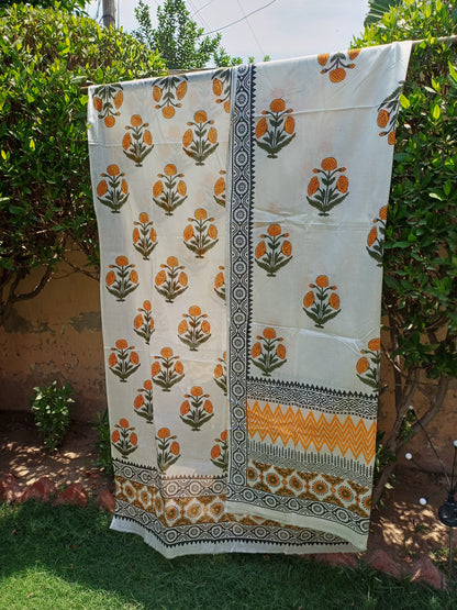 Premium Lawn 2 pc block print suit (unstitched) 0681