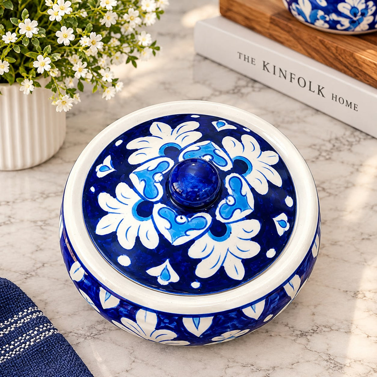 Blue Pottery Medium Handi 0958