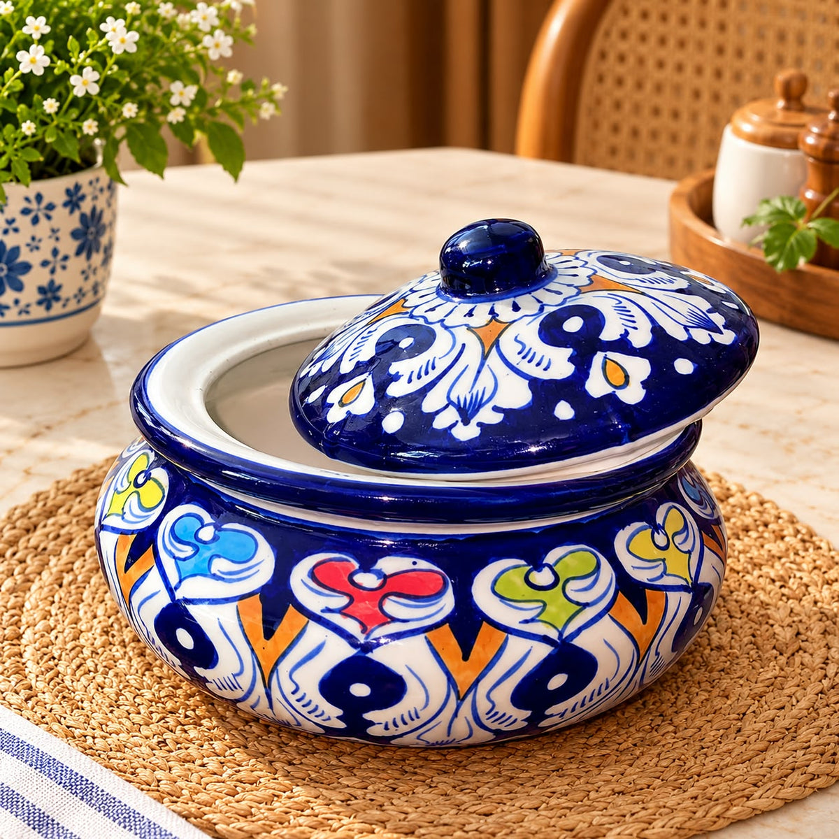 Blue Pottery Medium Handi 0959