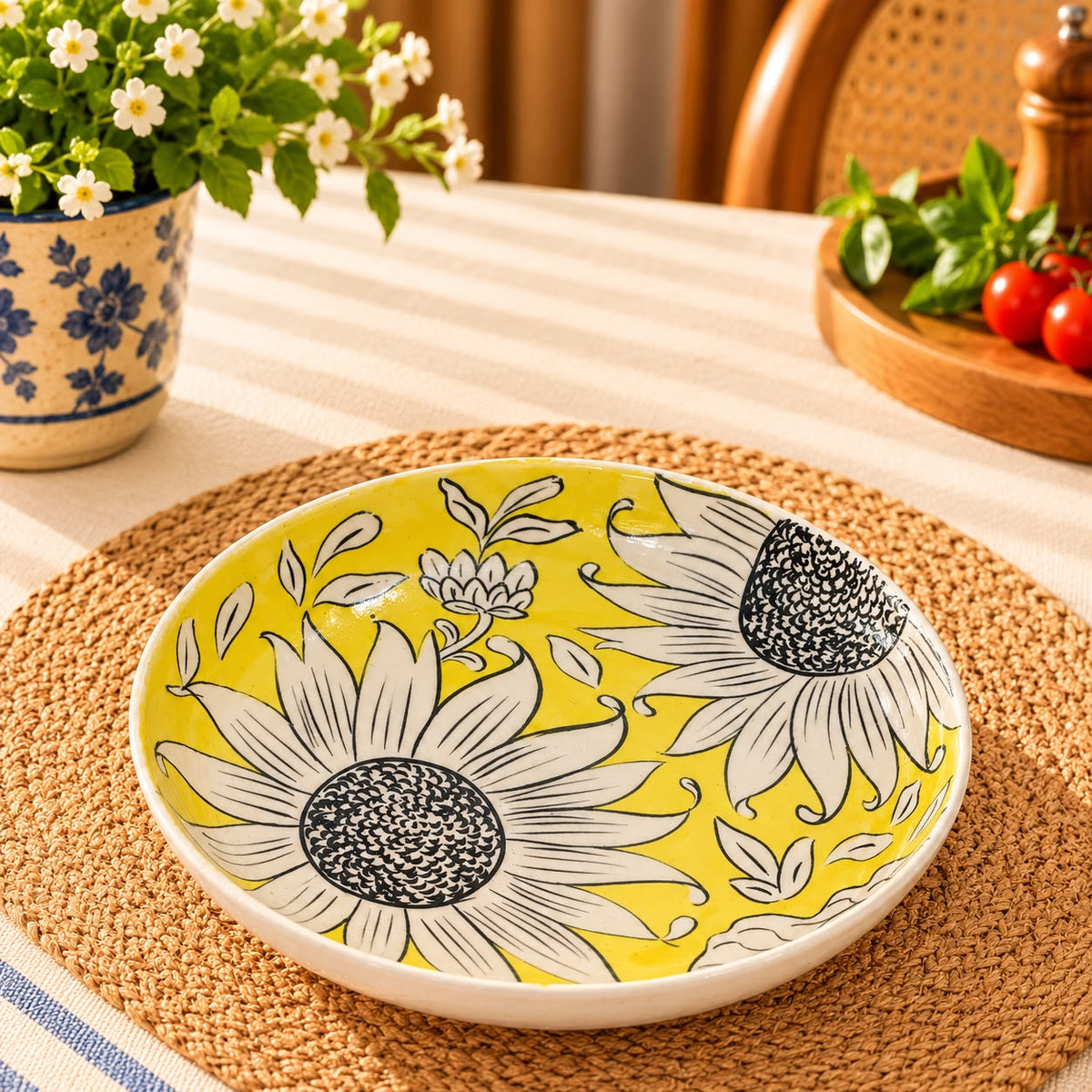 Sunshine Blue Pottery Platter (0460)