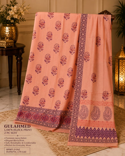 Gul Ahmed Lawn BlockPrint 2 Piece Suit 0780