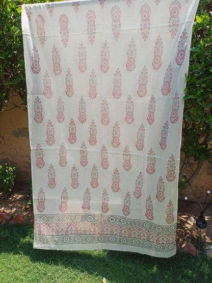 Premium Lawn 2 pc block print suit (unstitched) 0685