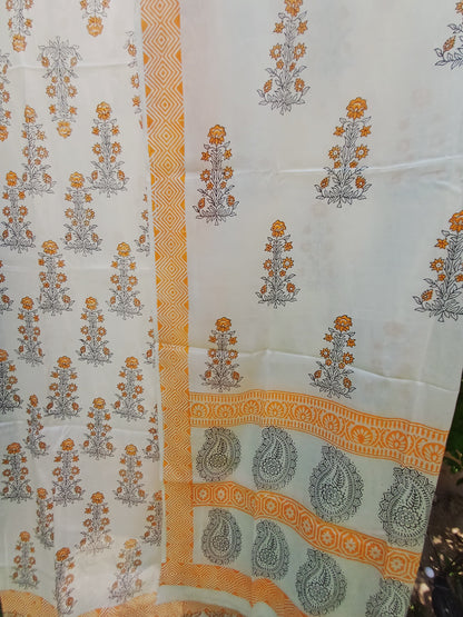 Premium Lawn 2 pc block print suit (unstitched) 0680