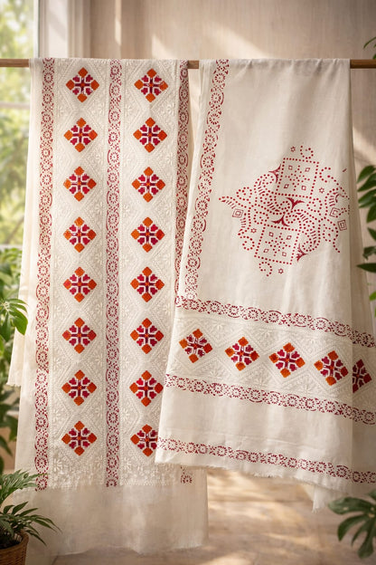 Chicken Kari with Blockprint 2 Pc Suit 0198
