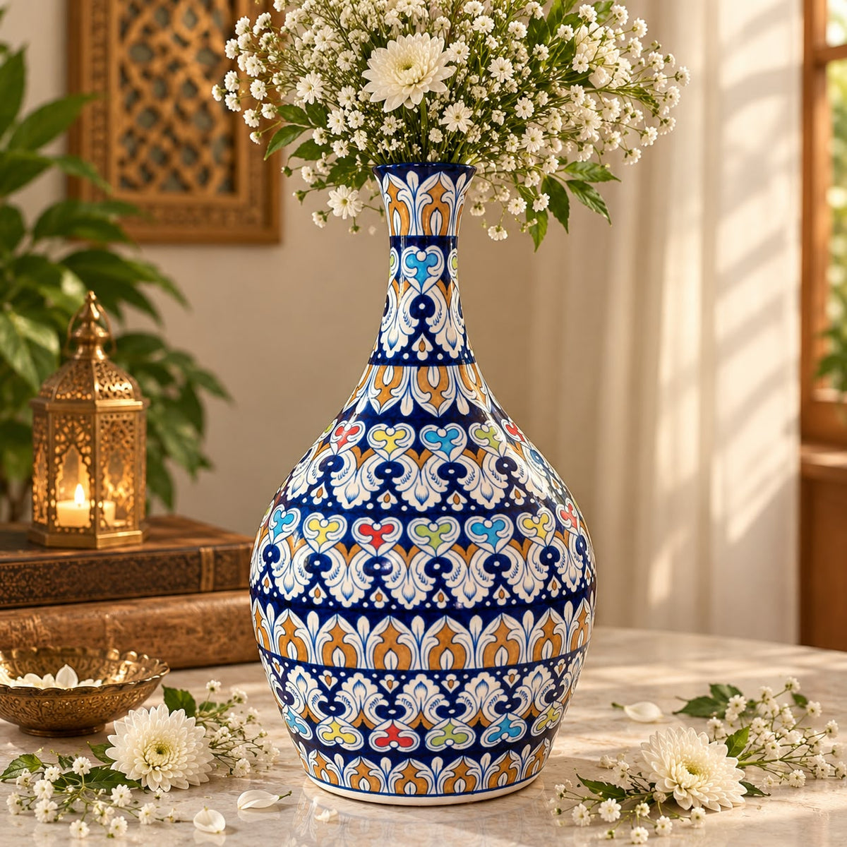 Blue Pottery Large Vase 0965