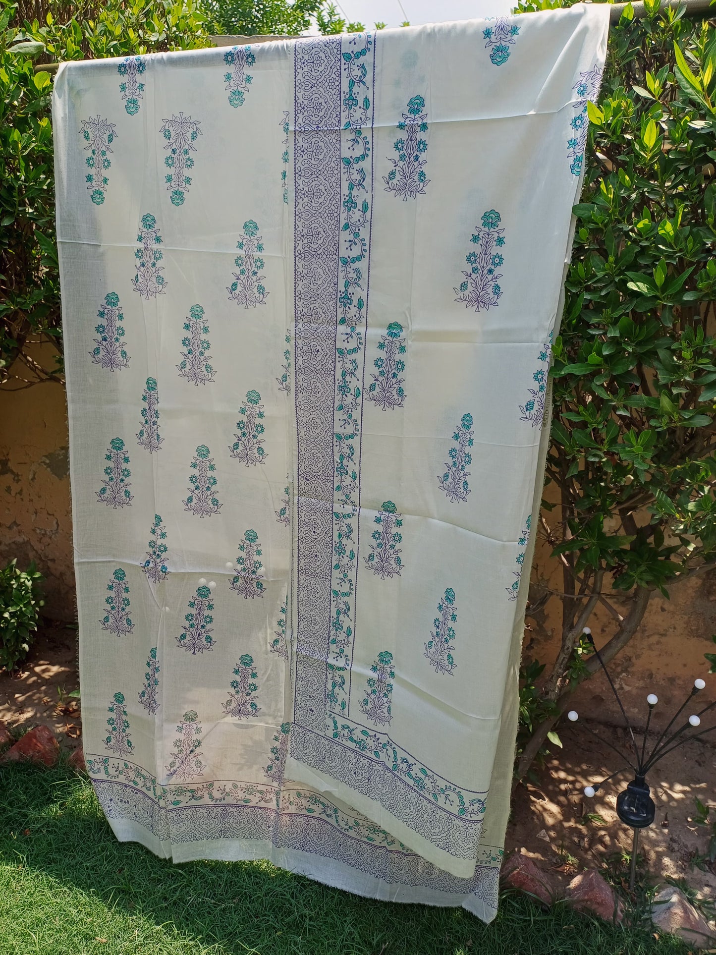 Premium Lawn 2 pc block print suit (unstitched) 0682