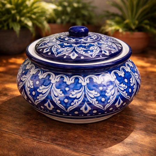 Blue Pottery Large Handi