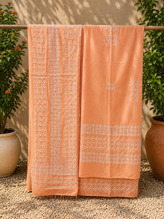 2 Pc Embroidered Shirt & Dupatta 0664