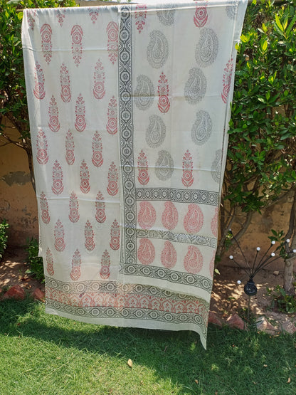 Premium Lawn 2 pc block print suit (unstitched) 0685