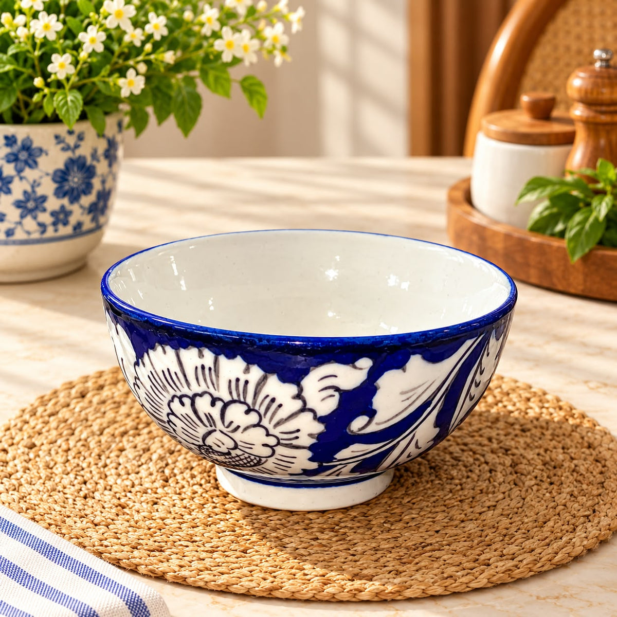 Blue Pottery Bowl (0445)