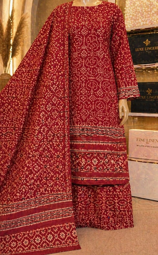 Organic Dyed Ajrak 2Pc UNStitched 042