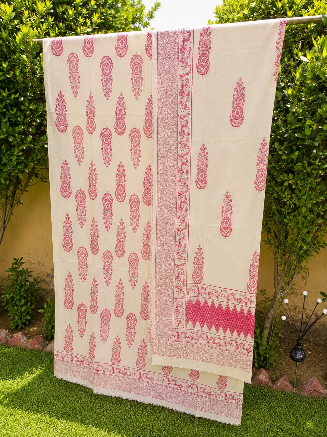 Premium Lawn 2 pc block print suit (unstitched) 0684