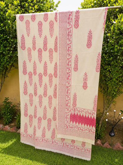 Premium Lawn 2 pc block print suit (unstitched) 0684