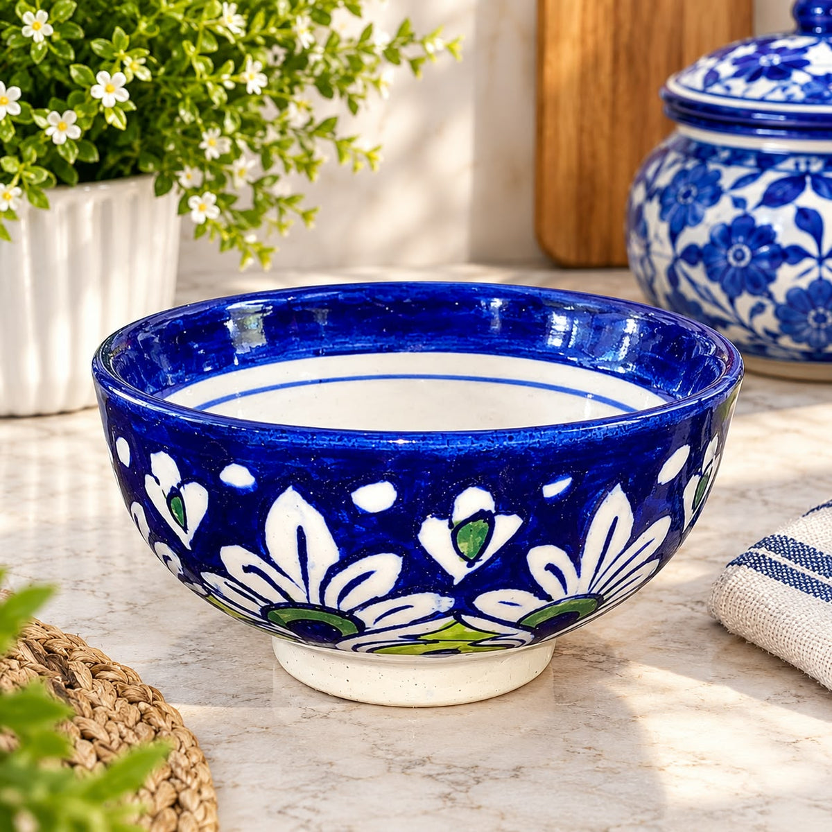 Blue Pottery Bowl (0447)