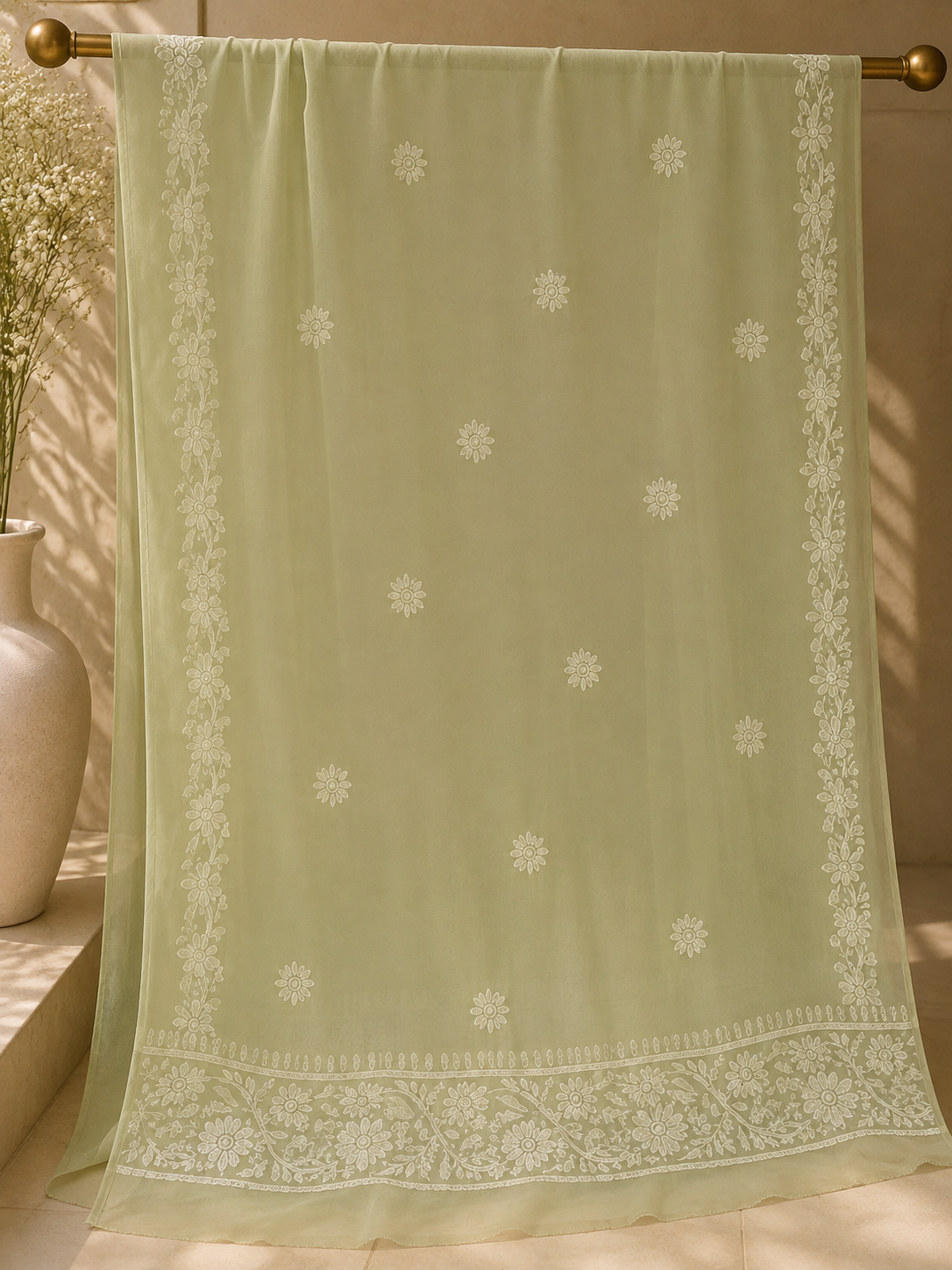 chiffon 2 pc embroidered suit 0832