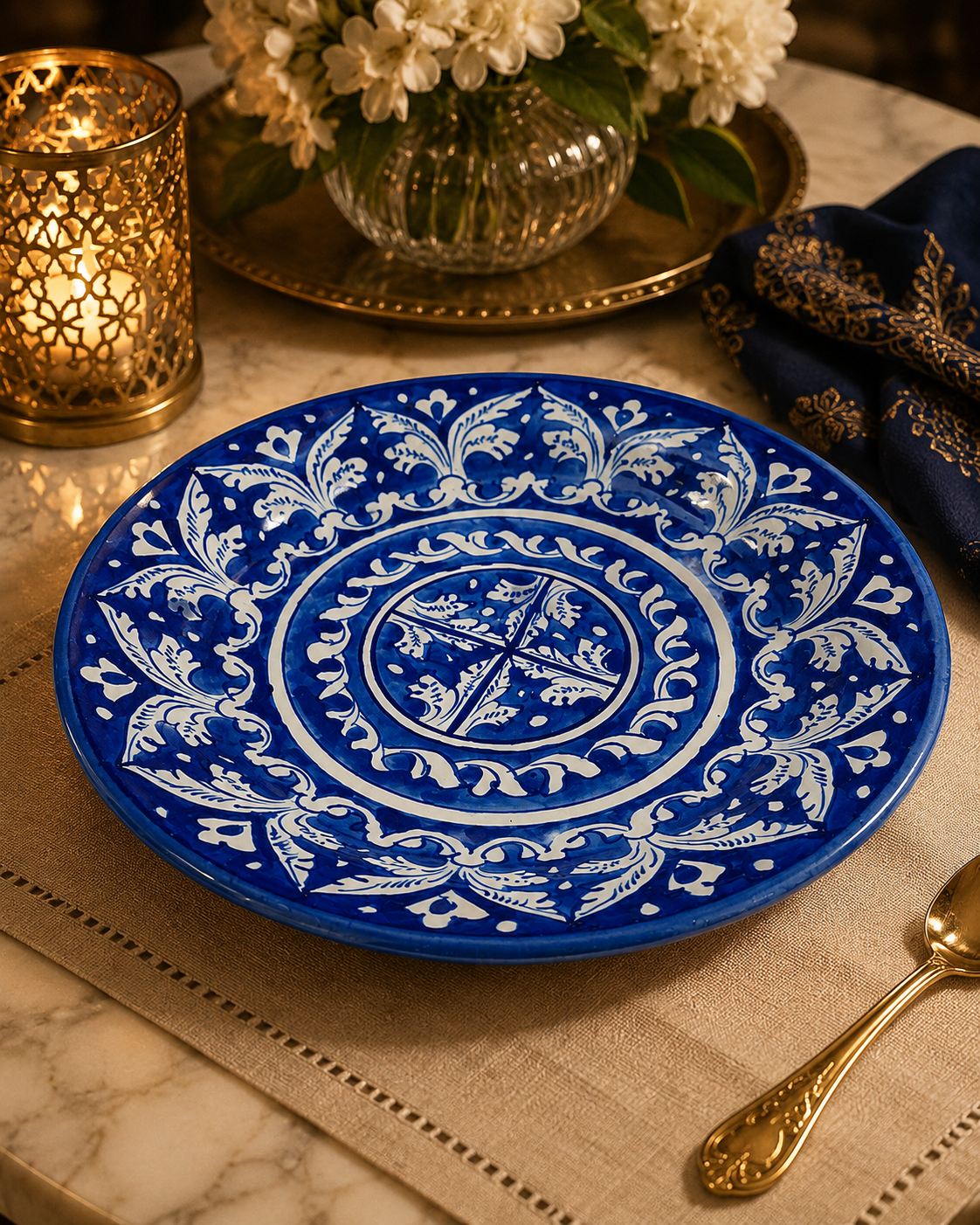 Blue Pottery Dinner plate 0350