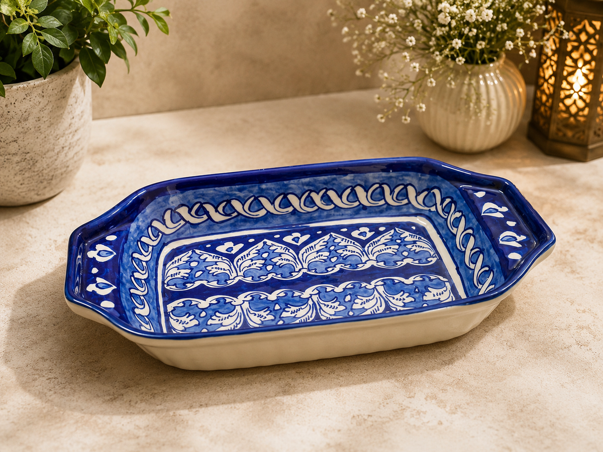 Blue Pottery Platter 0346