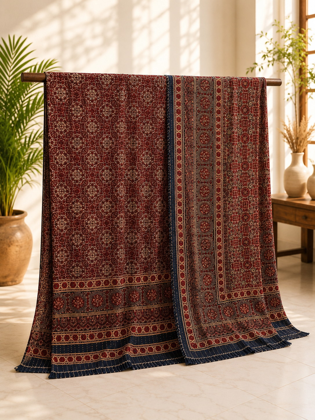 Rally work Ajrak 2pc (unstitched) 0803