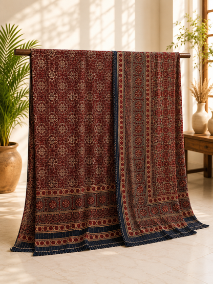 Rally work Ajrak 2pc (unstitched) 0803