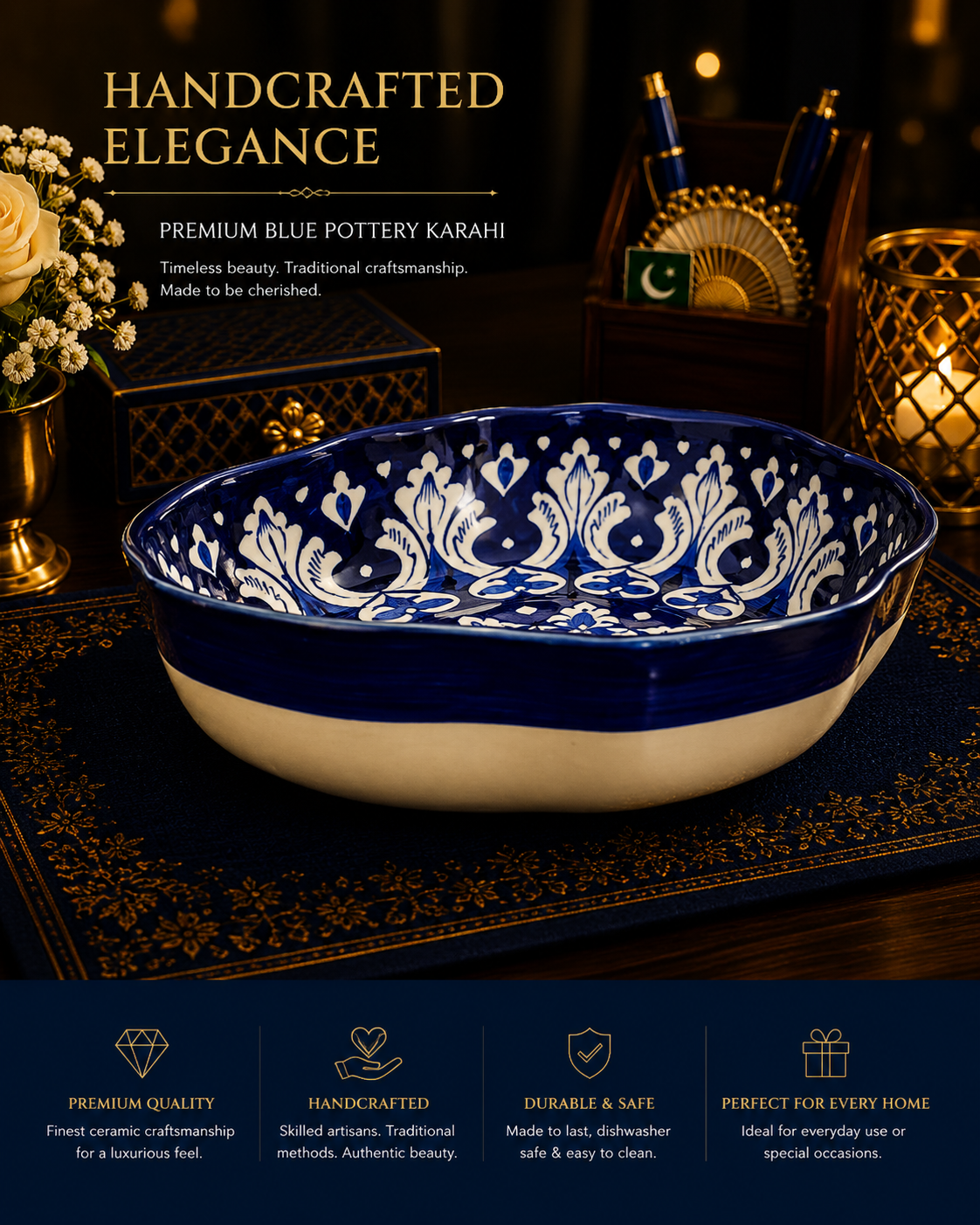 Shahkaar-e-Neel Serving Platter 00382