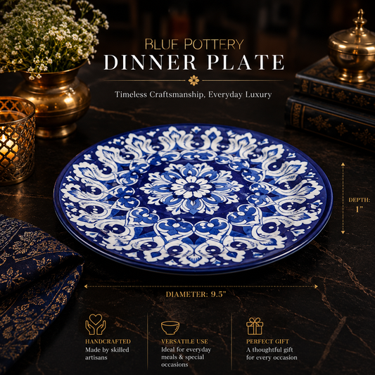 Shahkaar-e-Neel (Dinner plate) 0734