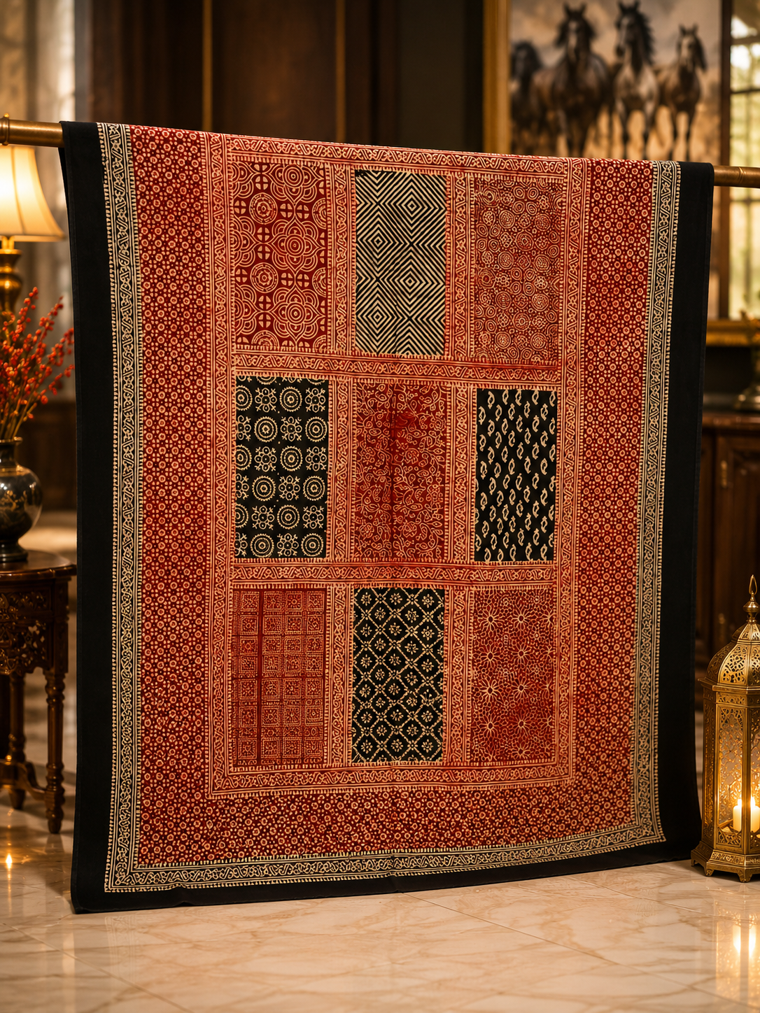Patch work Ajrak Dupatta 0758