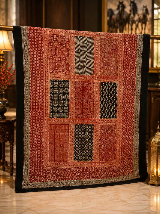 Patch work Ajrak Dupatta 0758