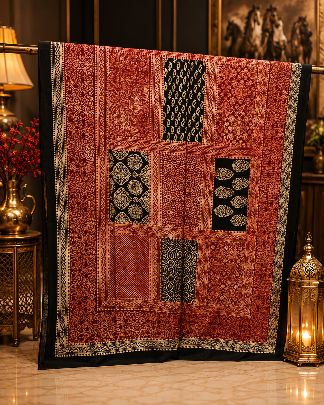 Patch Work Ajrak Dupatta 0759