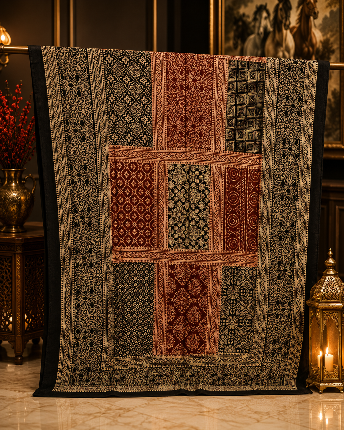 Patch Work Ajrak Dupatta 0760
