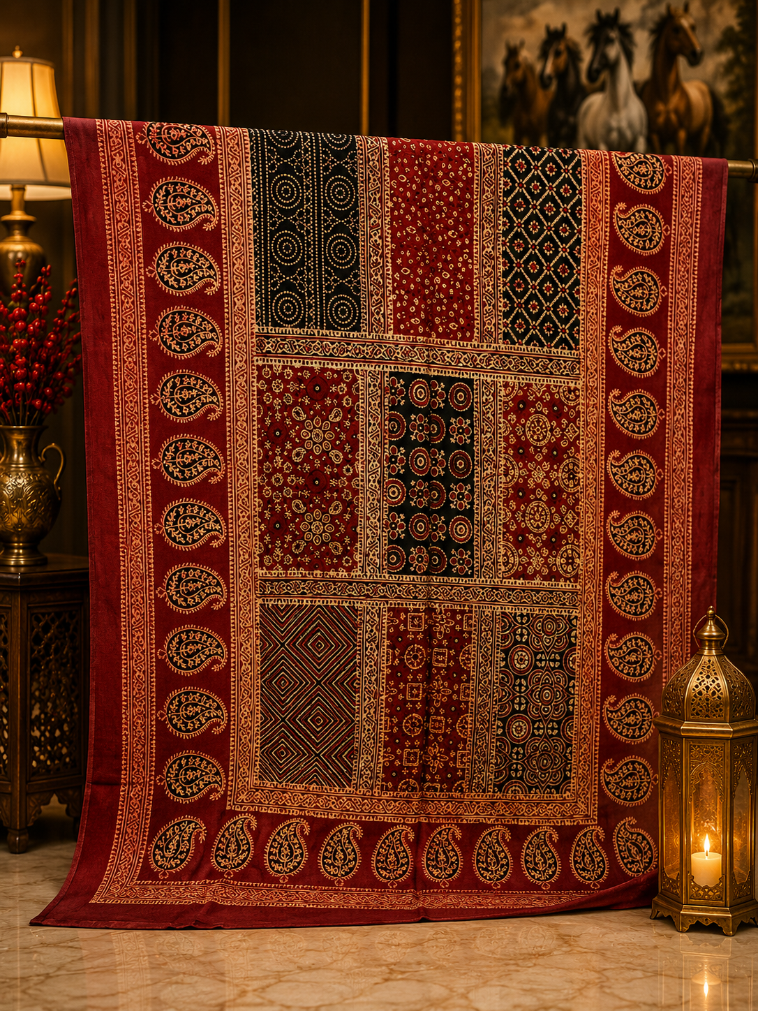 Patch Work Ajrak Dupatta 0761