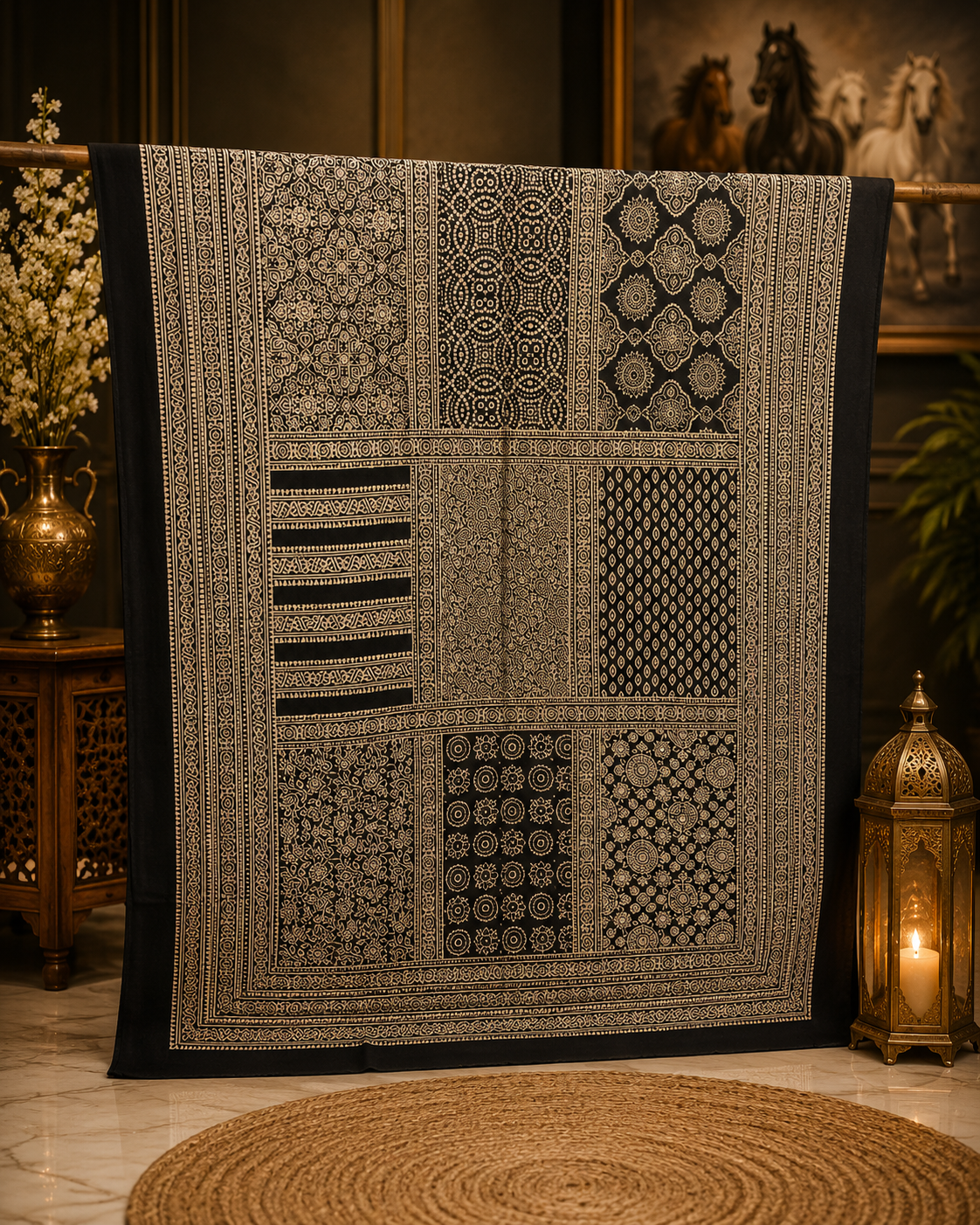 Patch Work Ajrak Dupatta 0762